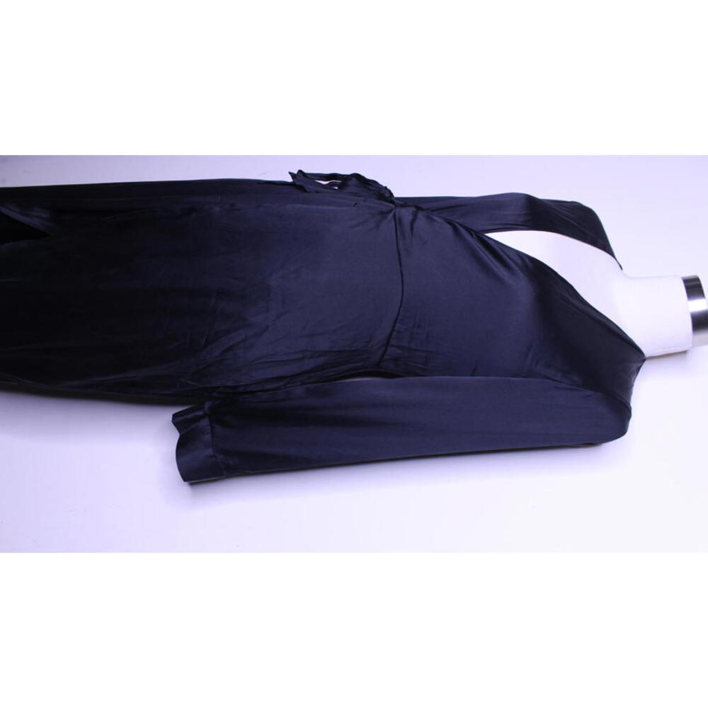 Fleur du Mal Black Silk Midi Wrap Dress - XS - Picture 3 of 8